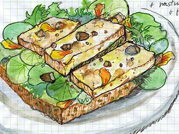 Pan fried Haloumi and greens on toast
